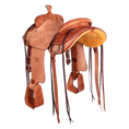 Load image into Gallery viewer, Saddle 15,5 COWBOY 3/4 TOOLED