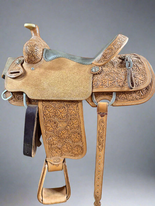 Saddle 15” Cactus  7/8 Tooled