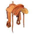 Load image into Gallery viewer, Saddle 14.5 CACTUS 3/4 Tooled
