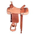 Load image into Gallery viewer, Saddle 14.5 OLIN YOUNG 1/2 Tooled