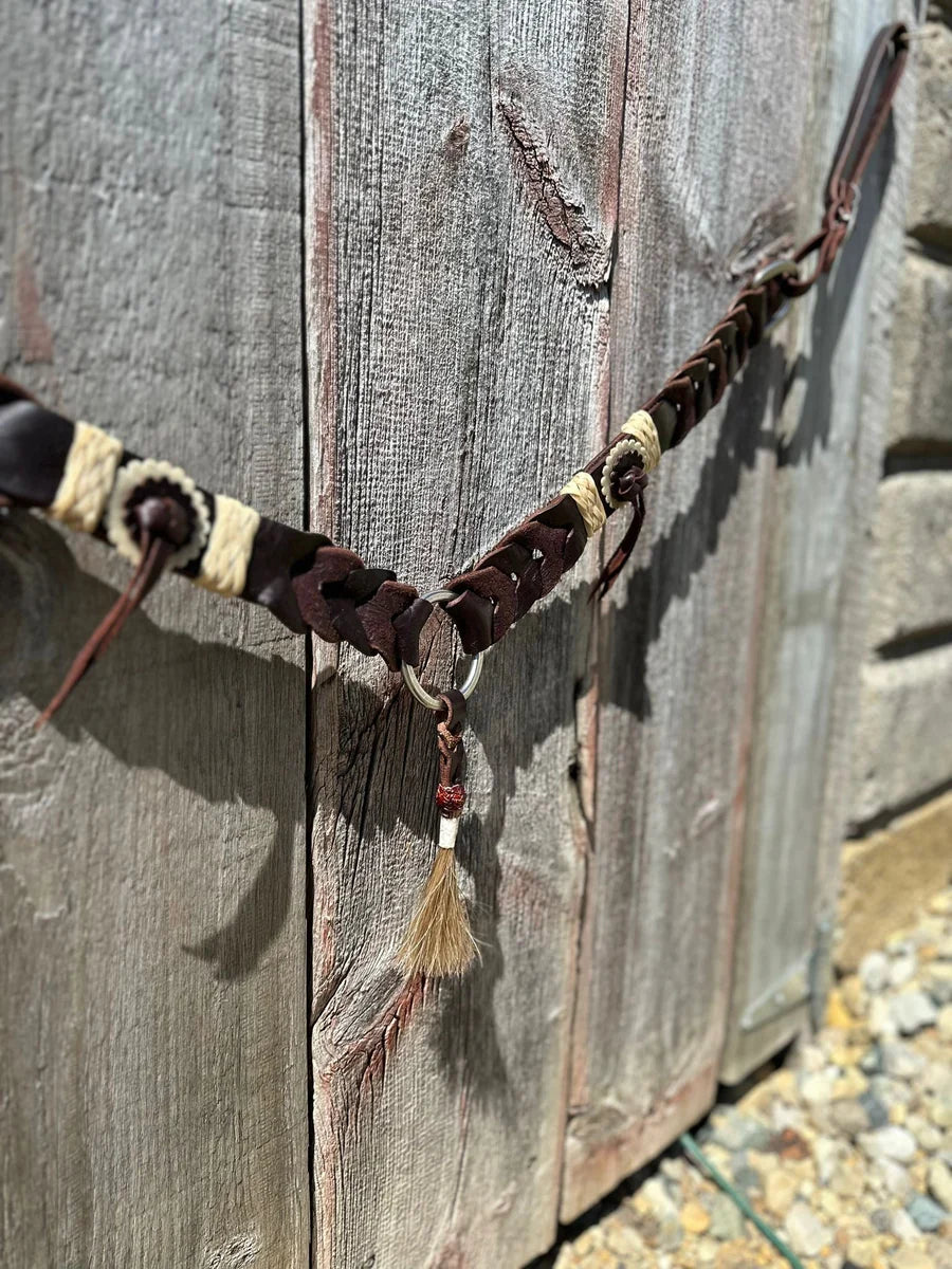 LEATHER RAWHIDE BREASTCOLLAR