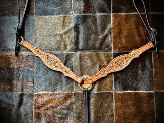 Breastcollar Natural w/ Turquoise