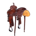 Load image into Gallery viewer, Saddle 15 COW HORSE 3/4 Tooled
