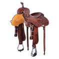 Load image into Gallery viewer, Saddle 15 COW HORSE 3/4 Tooled
